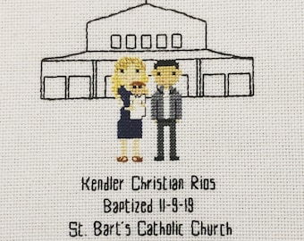Custom Baptism Cross Stitch
