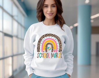 School Nurse Leopard and Rainbow