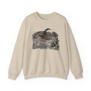 Sudadera vintage de cuello redondo con diseño de caza de patos: ropa retro para actividades al aire libre imagen 4