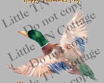 Duck hunting Valentine card printable