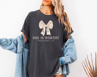 She is Worthy T-shirt, Empowerment Tee, Inspirational Clothing,