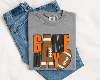Orange and White Football Game Day Tee