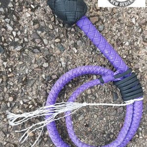 Paracord Pocket Whip 30 inch Snake Whip 8 plait. Purple and black shot loaded core and fully waxed