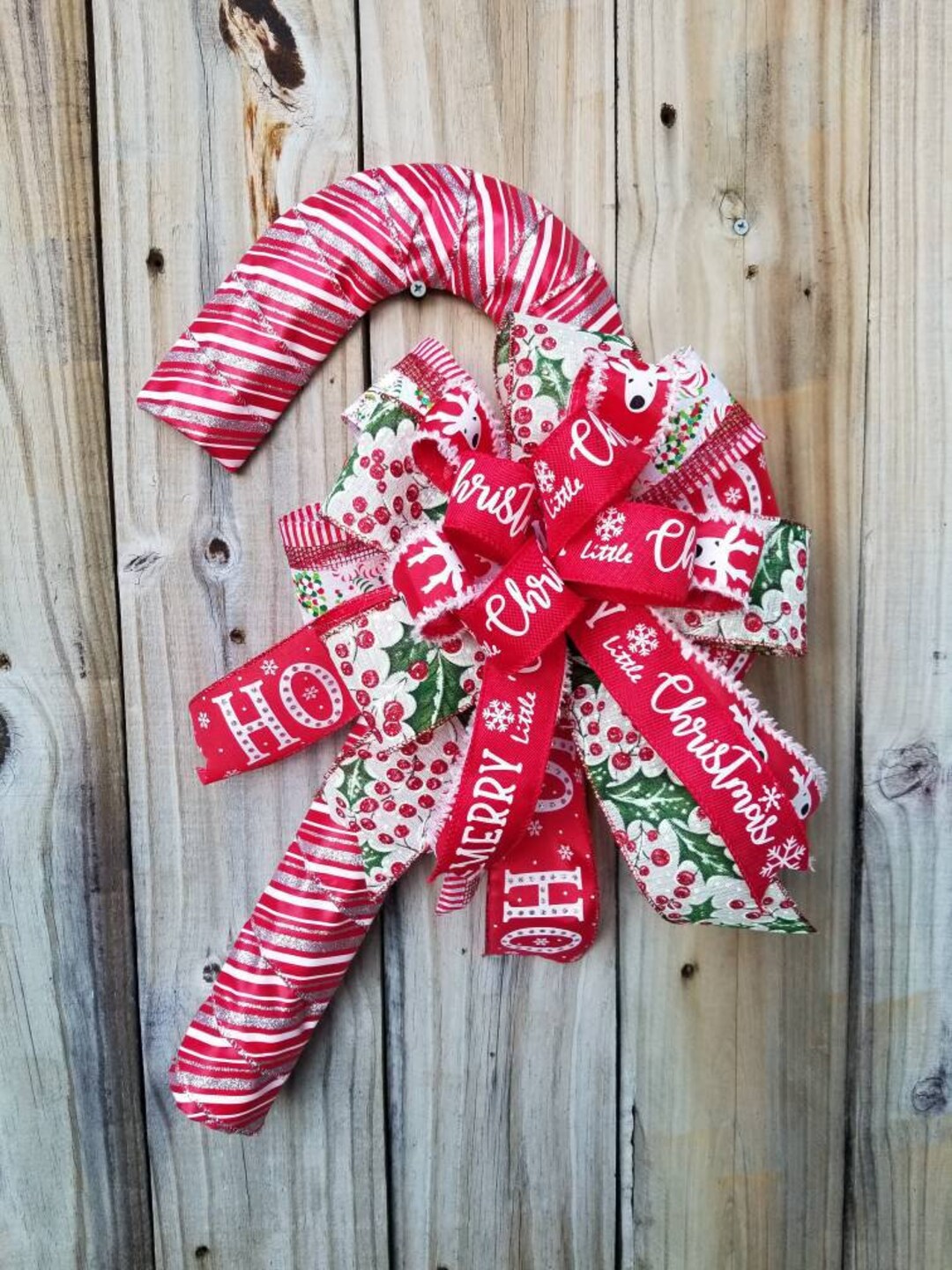 Christmas Candy Cane Front Door Decoration Peppermint Happy Holidays