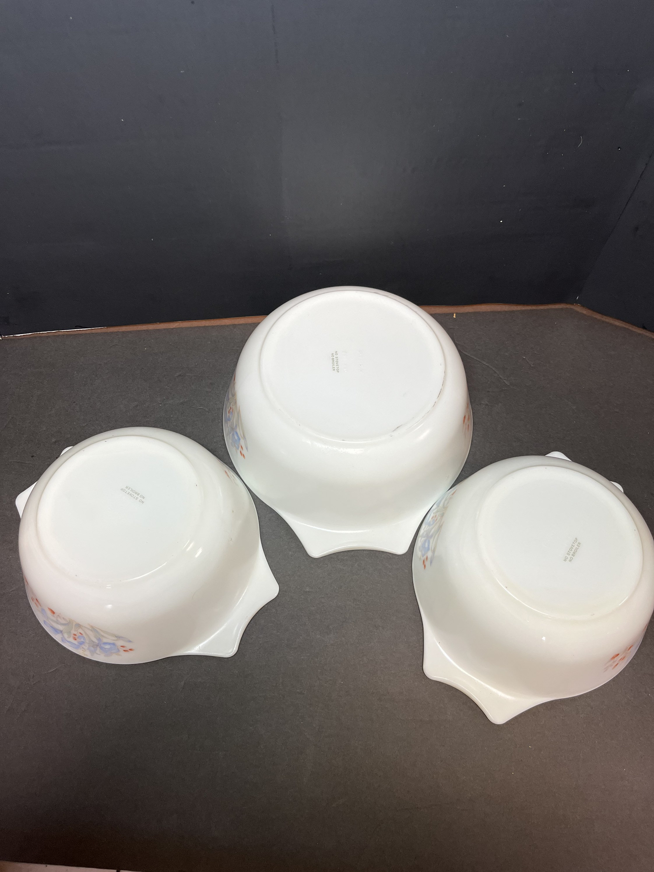 Vintage Pyrex Blue Iris and Lily Round Casserole Bowls Set of Three. - Etsy
