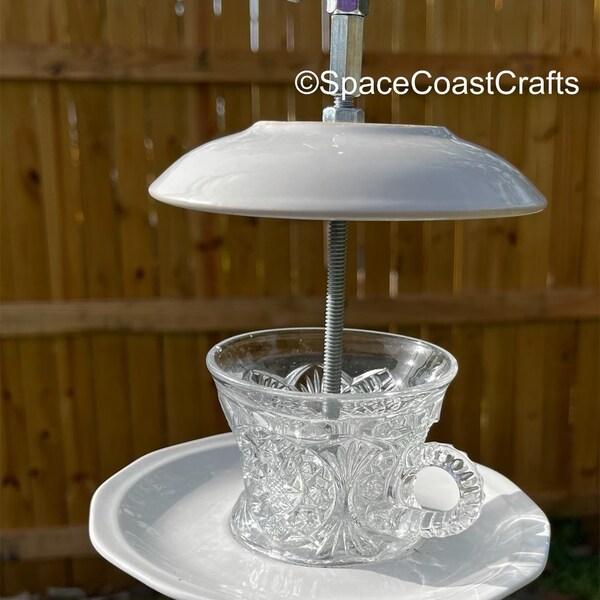 Glass Plate Bird Feeder Etsy