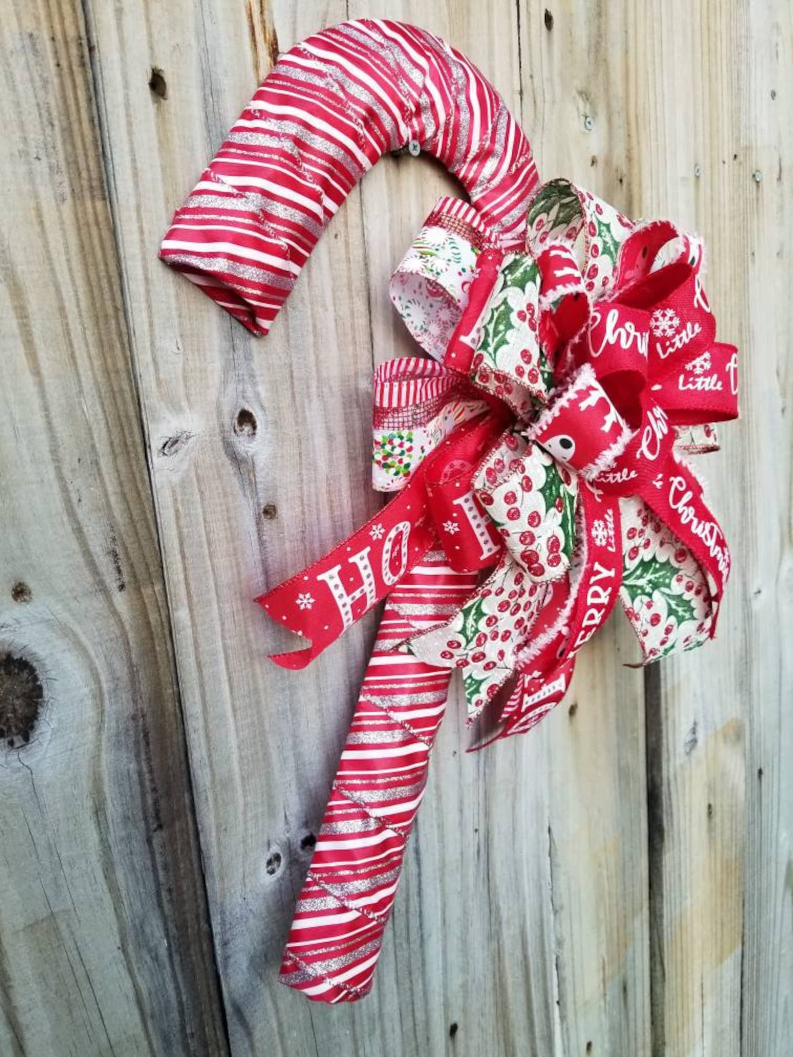 Christmas Candy Cane Front Door Decoration Peppermint Happy Holidays