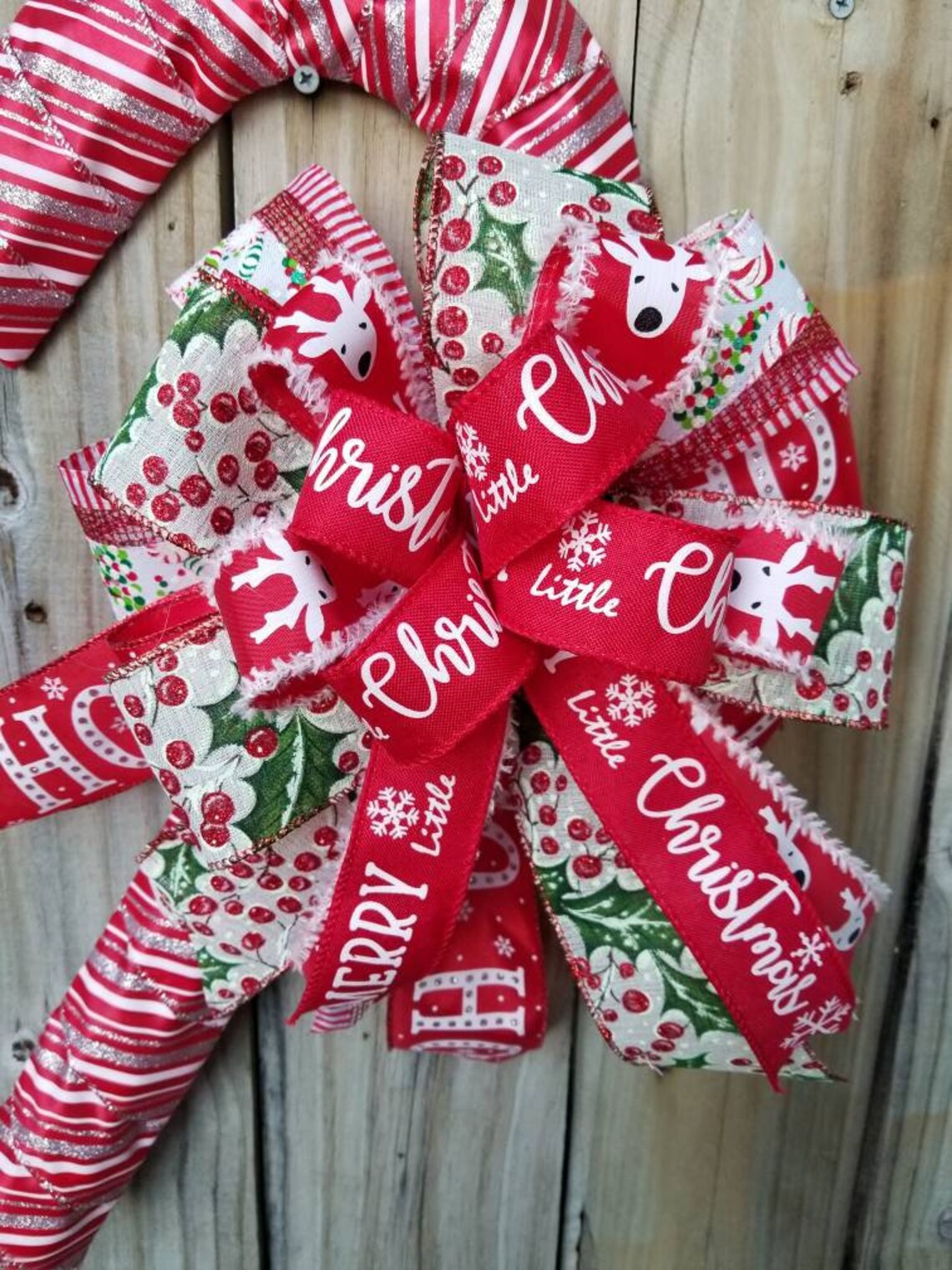 Christmas Candy Cane Front Door Decoration Peppermint Happy Holidays