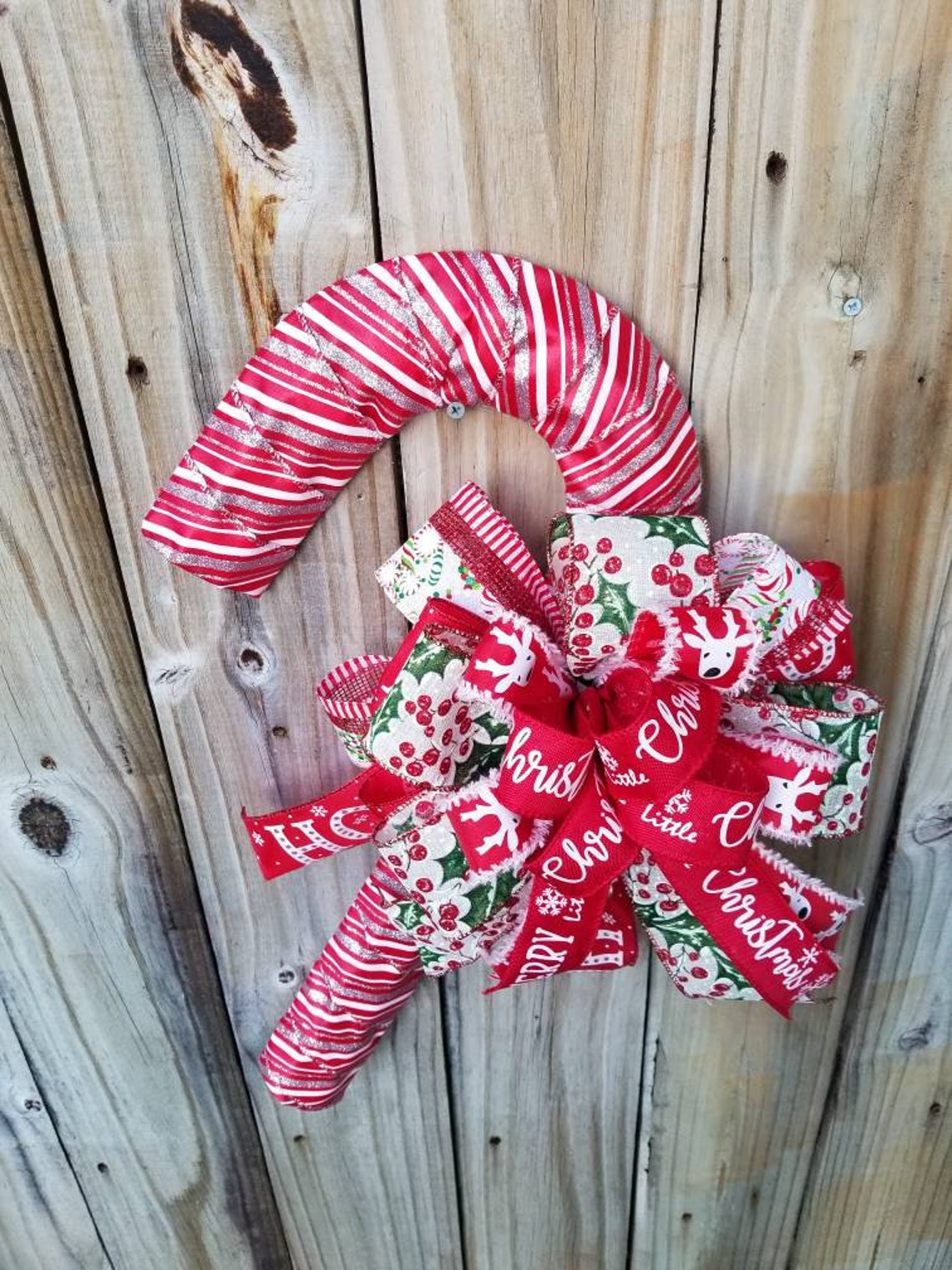 Christmas Candy Cane Front Door Decoration Peppermint Happy Holidays