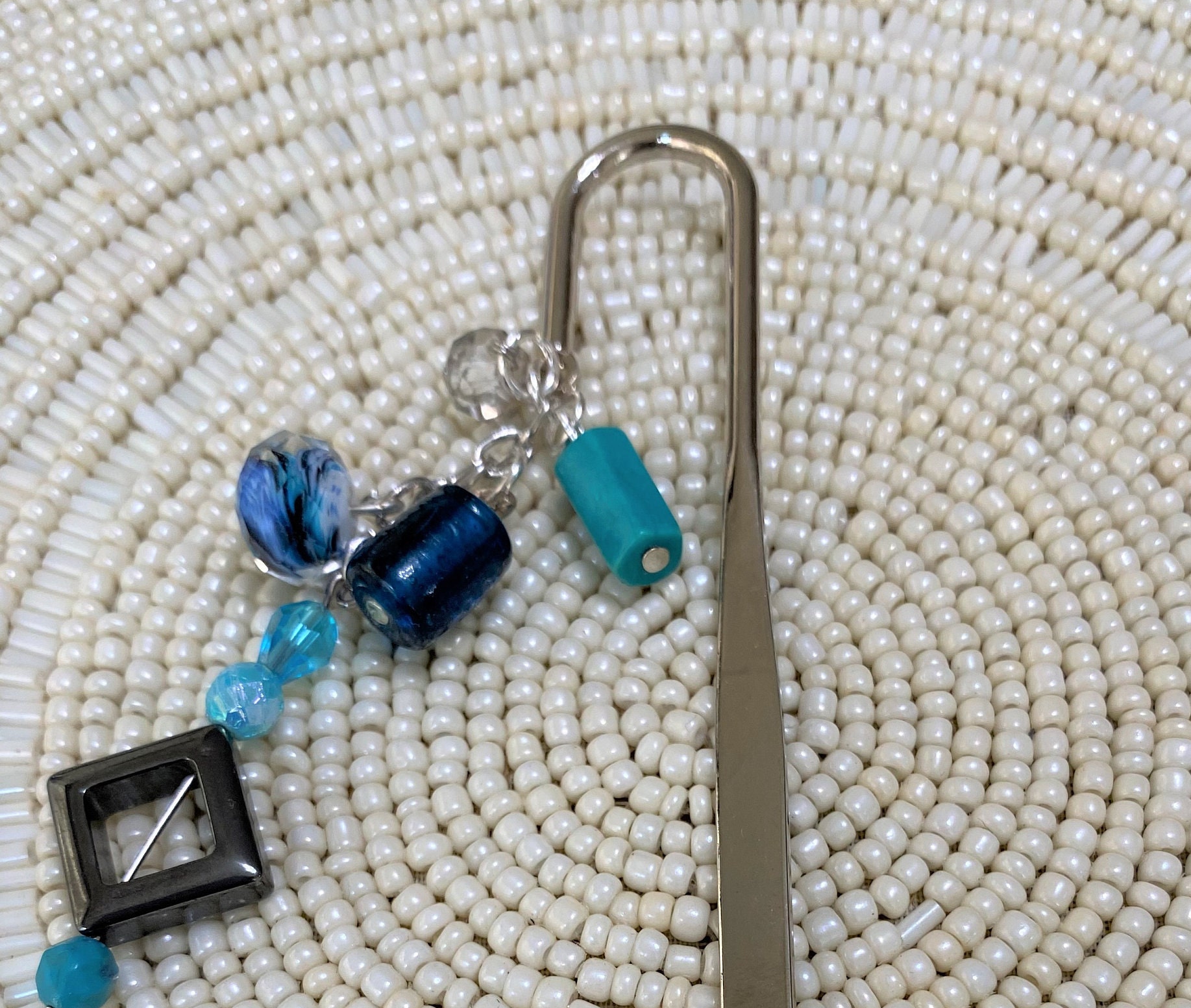 Beaded Bookmark Shepard Hook Beaded Bookmark Mixed Media Etsy