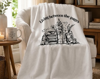 Book Lover Gift Idea Bibliophile Enthusiast Present Reading Blanket Cozy Throw Plush Velveteen Soft Reader Comfort Nook Library Decor