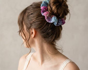 Cotton Hair Scrunchie Ponytail Holder Elastic Band Handmade Accessory Gift Idea Men Present Casual Style Fabric Tie Wrist Wrap Soft Textile