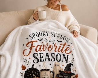 Halloween Throw Blanket Spooky Season Fall Home Decor Cozy Plush Velveteen Soft Fleece Bedding Autumn Gift Men Reading Comfort Textile