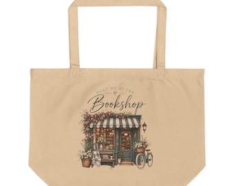 Cozy Bookshop Illustration Tote | Large Eco Tote