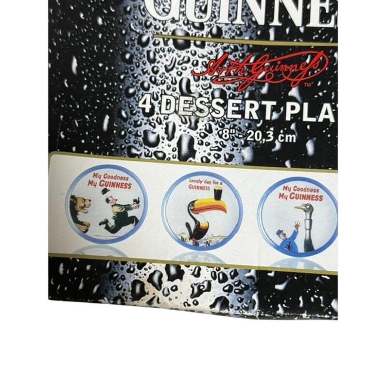 Guinness Vintage Beer Plate Set of 4 Lovely Day Advertising Art Glass image 2