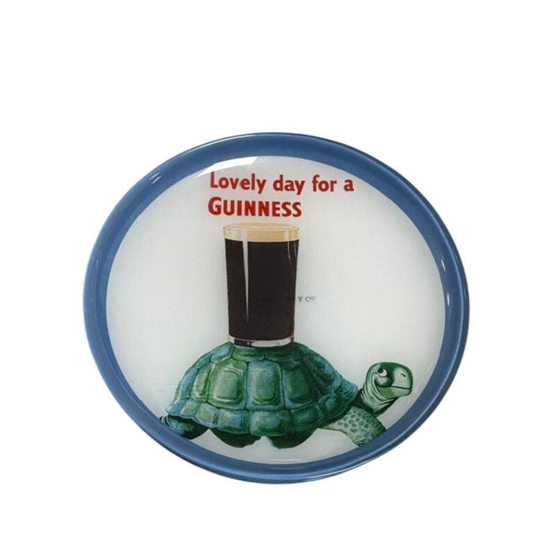 Guinness Vintage Beer Plate Set of 4 Lovely Day Advertising Art Glass image 4
