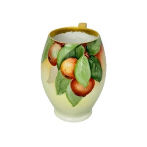 Antique Vienna Austria Cup Mug Handpainted Floral Fruit 5.25" Tall PH Leonard