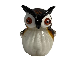 ヴィンテージ 1990 年代 ムラーノ イタリア フクロウの置物 ブルー