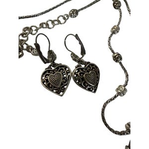 Brighton Necklace Reno Heart Double Side Adjustable Dangle Drop Pierced Earrings image 6