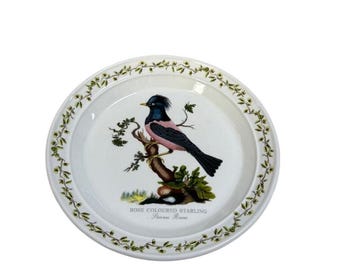 Vintage Portmeirion Birds Of Britain 8.5" Dessert Plate Rose Colored Starling
