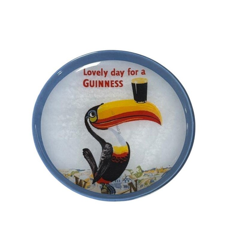 Guinness Vintage Beer Plate Set of 4 Lovely Day Advertising Art Glass image 7