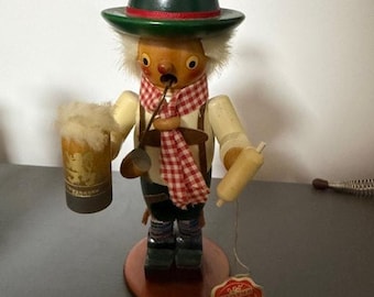 Cascanueces regordete para beber/fumar del Oktoberfest de Steinbach. Fabricado en Alemania.