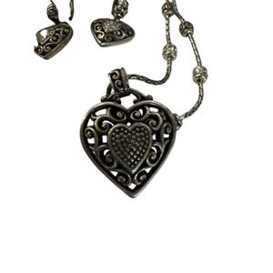 Brighton Necklace Reno Heart Double Side Adjustable Dangle Drop Pierced Earrings image 5