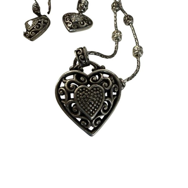 Brighton Necklace Reno Heart Double Side Adjustable Dangle Drop Pierced Earrings image 5