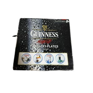 Guinness Vintage Beer Plate Set of 4 Lovely Day Advertising Art Glass image 1