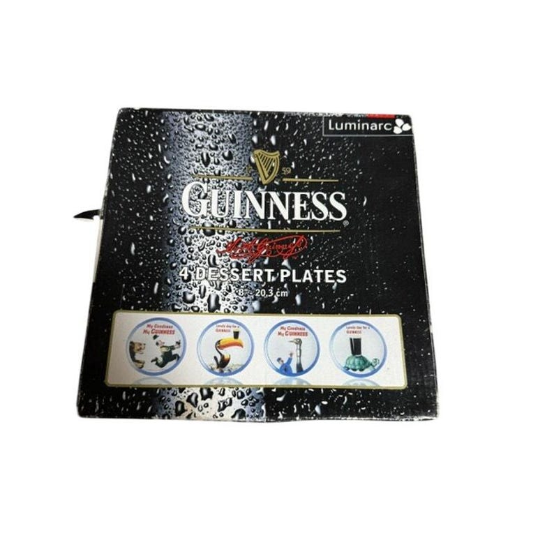 Guinness Vintage Beer Plate Set of 4 Lovely Day Advertising Art Glass image 1