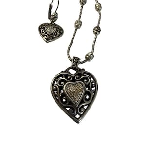 Brighton Necklace Reno Heart Double Side Adjustable Dangle Drop Pierced Earrings image 2