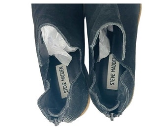 Bottine Steve Madden Lancaster en daim noir découpé taille