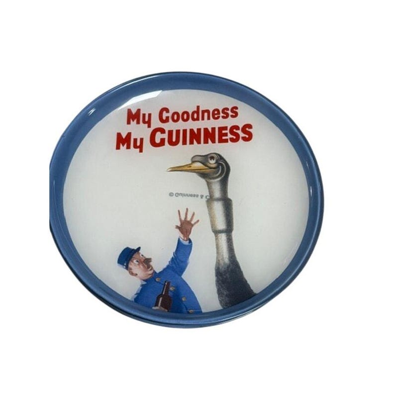 Guinness Vintage Beer Plate Set of 4 Lovely Day Advertising Art Glass image 5