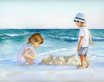 Custom Watercolor Portrait - Hand-Painted Family Portrait from photo, Gift for Mom/Dad