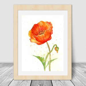 California Poppy Watercolor Painting | Orange Poppy Painting | Wall Decor | Floral Art | Not a Copy or Print