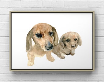 Custom Watercolor Pet Portrait, Dog Portrait From Photo, Hand Painted Pet Portrait, Pet Painting, Custom dog portrait, Christmas Pet Gift