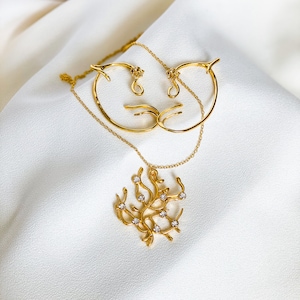 Belle Earring Necklace Jewelry Set Beauty and the Beast 2017 Movie