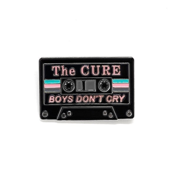 Cute Retro The Cure Enamel Pin - The Cure Boys Don't Cry Pin - Robert Smith Pin - Mix Tape Cassette Tape Metal Pin