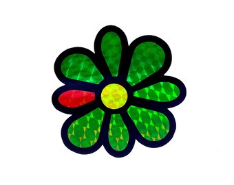 Retro 90s Y2K ICQ Flower Logo Sticker Vintage Computer AIM -  Denmark