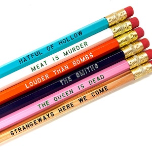The Smiths Pencil Set - Morrissey Pencils - The Queen is Dead - Louder Than Bombs - Hatful of Hollow - Meat is Murder - Strangeways