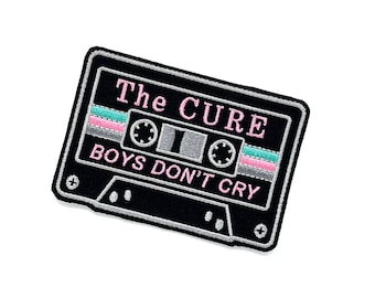 Parche retro de casete "Boys Don't Cry" de The Cure - Parche termoadhesivo de The Cure - Parche gótico vintage de Robert Smith