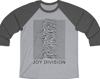 Joy Division Unknown Pleasures Shirt - Joy Division T-Shirt - Ian Curtis - Long Sleeved Joy Division Unknown Pleasures Baseball Shirt