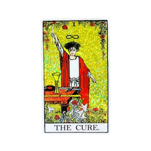 The Cure Sticker - The Cure Tarot Card Sticker - Robert Smith Sticker - Rider Waite Tarot - The Cure Bumper Sticker