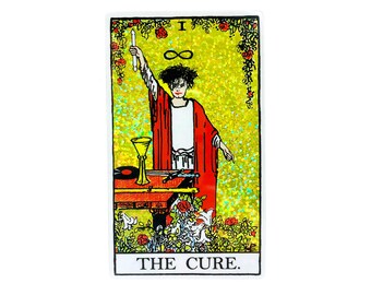 The Cure Sticker - The Cure Tarot Card Sticker - Robert Smith Sticker - Rider Waite Tarot - The Cure Bumper Sticker