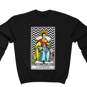 Agent Cooper Twin Peaks Tarot Cart Sweatshirt - Black Lodge Crewneck Long Sleeved Shirt