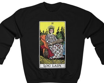 Log Lady Twin Peaks Sweatshirt - Twin Peaks Tarot Card Shirt - Twin Peaks Shirt - The Log Lady Shirt