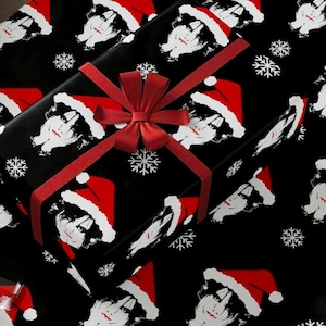 The Cure Holiday Wrapping Paper - The Cure Christmas Gift Wrap - Goth Robert Smith Santa Wrapping Paper