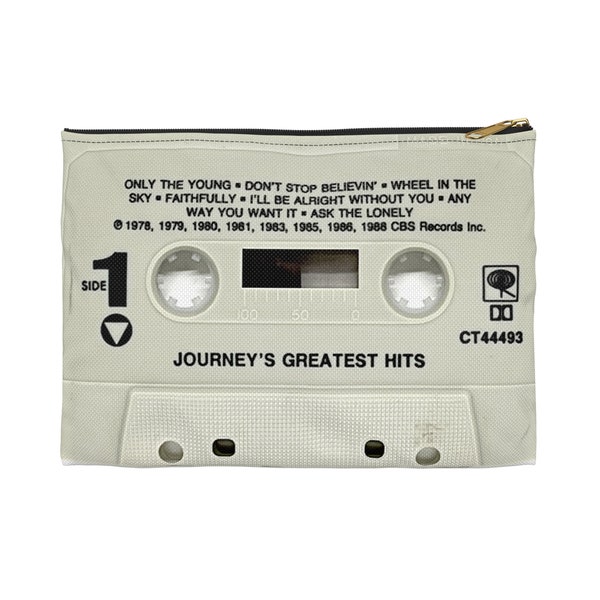 Journey Zipper Cassette Tape Pouch - Don't Stop Believin' Zipper Pouch - Separate Ways Open Arms Makeup Pencil Case