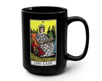 Log Lady Mug - Twin Peaks Mug - Log Lady Coffee Cup - Twin Peaks Coffee Cup - Twin Peaks Tarot Card Mug
