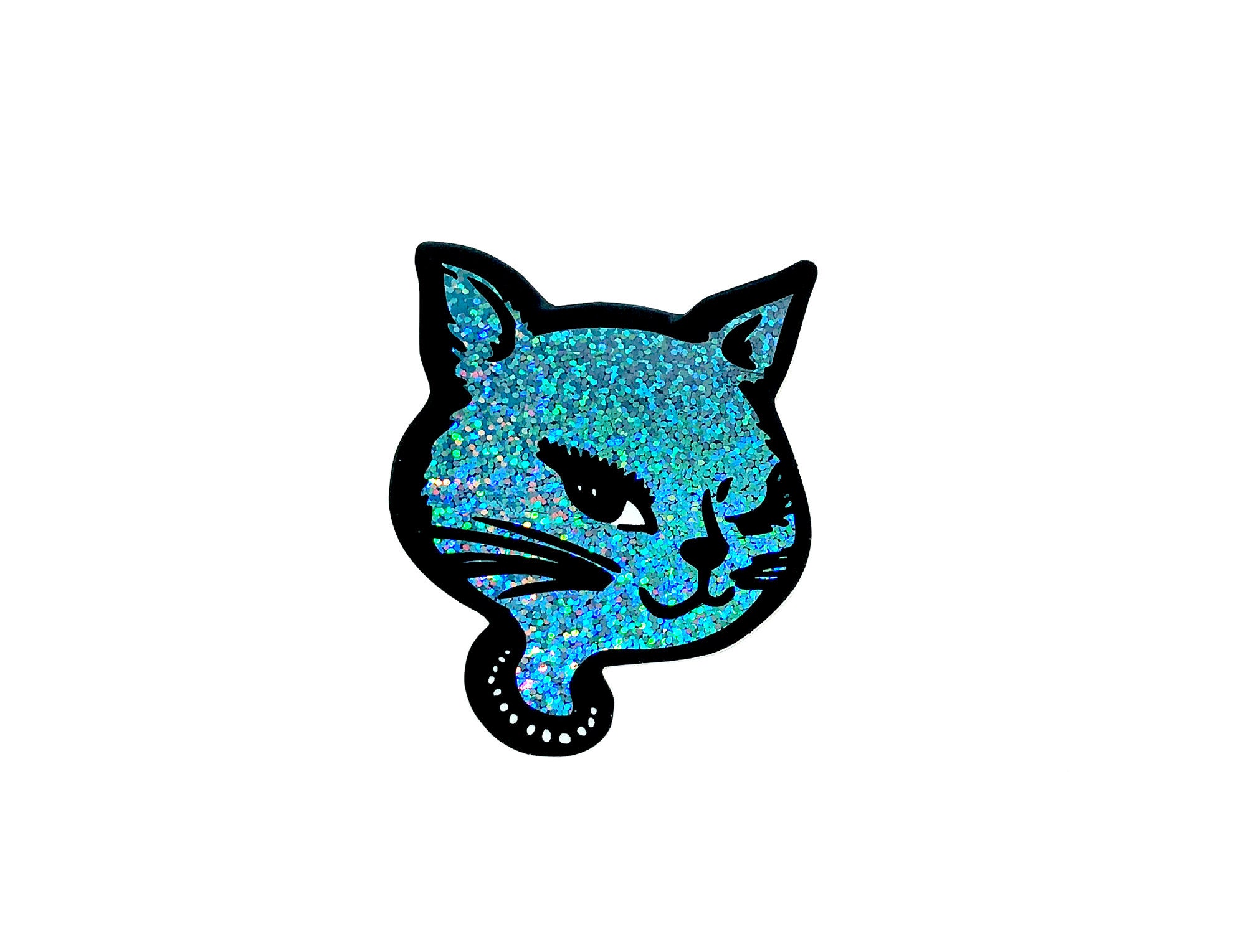 Retro Vintage Glitter Winking Cat Stickers 90s Winking Cat Etsy